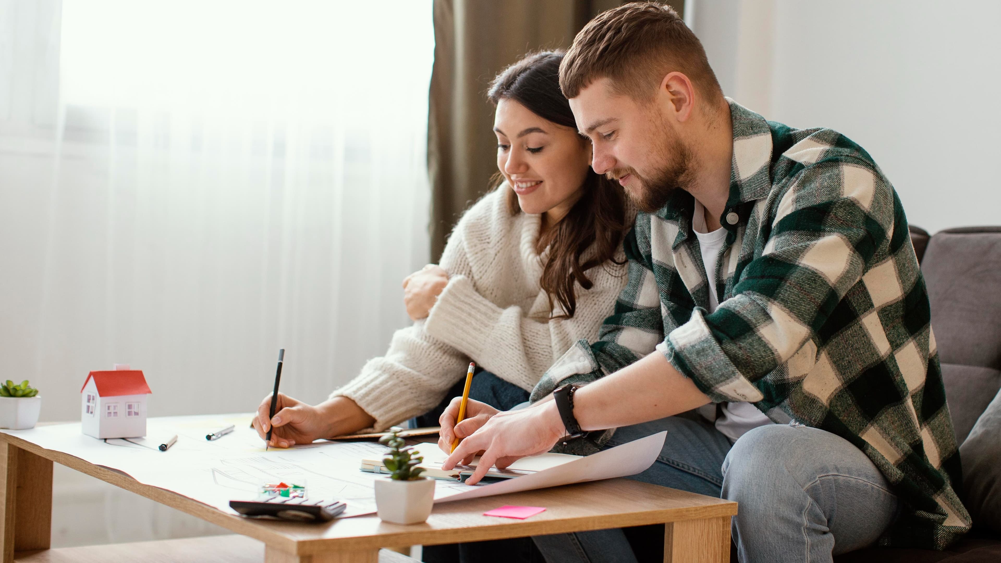 Tenants reviewing lease terms at a rental property